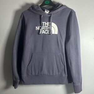 The North Face Women Gray‎ Fleece Hoodie Pullover Logo Casual Comfort M